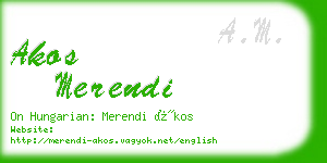 akos merendi business card